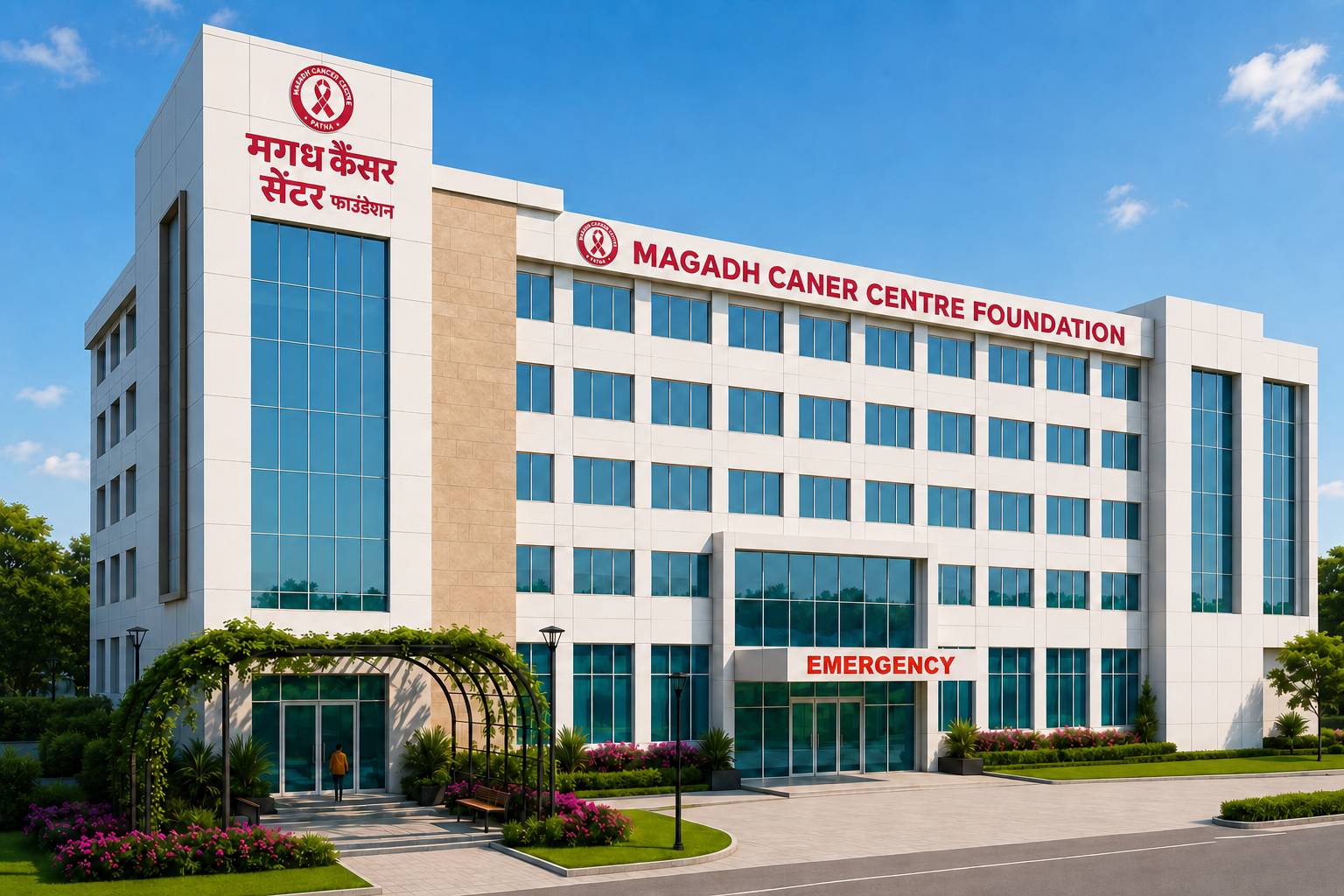 Magadh Cancer Centre Foundation hospital building in Patna
